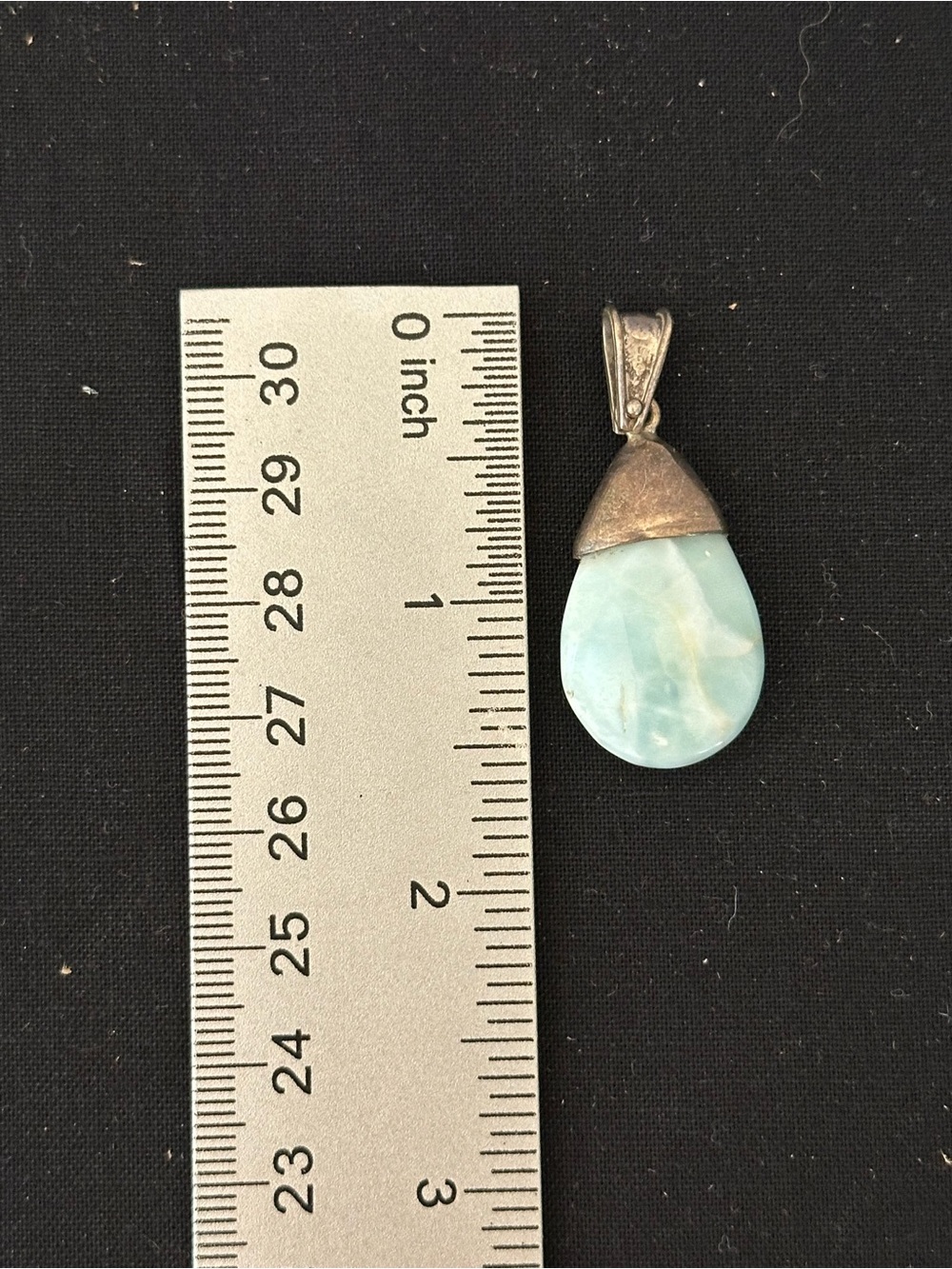 Elegant Larimar Teardrop Pendant